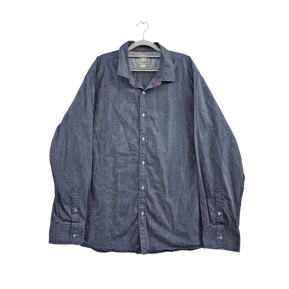 Flag & Anthem Madeflex Shirt Mens XXL Blue Pattern Stretch Moisture Wicking L/S‎